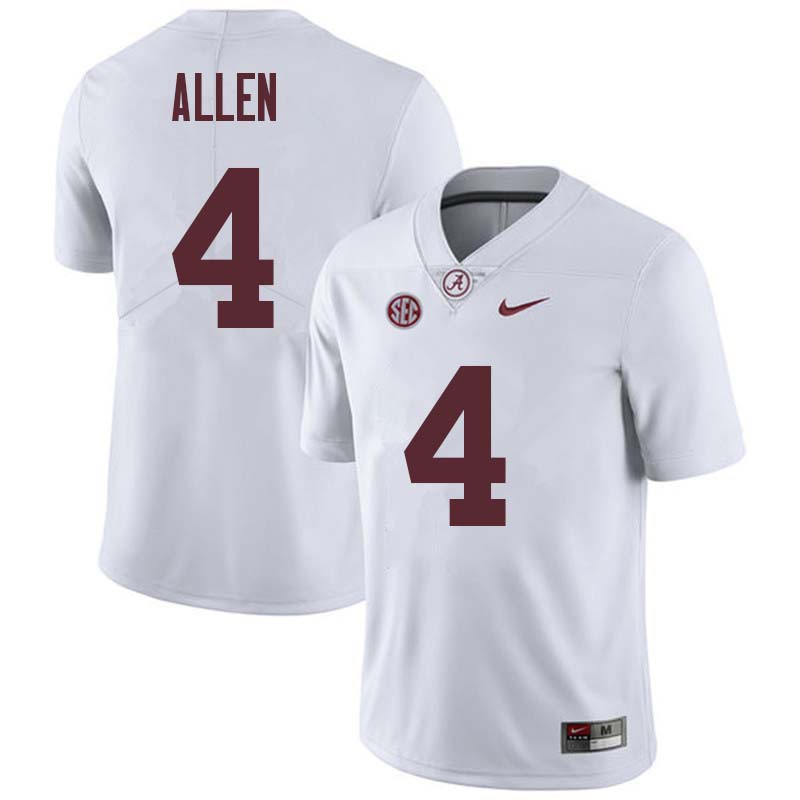 Men #4 Christopher Allen Alabama Crimson Tide College Football Jerseys Sale-White